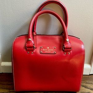 Red leather Kate spade handbag